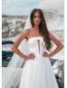 Strapless Ivory Satin Tulle Royal Wedding Dress